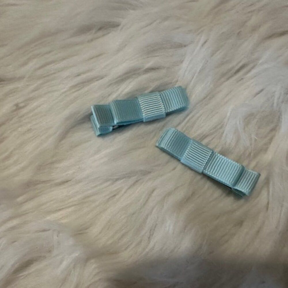 SET of 2" Baby Blue Tuxedo Bow   7776  Handmade NWT Boutique